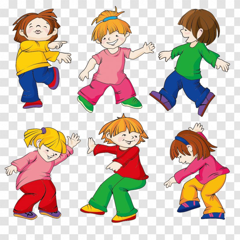 Dance Child Clip Art - Six Children Transparent PNG