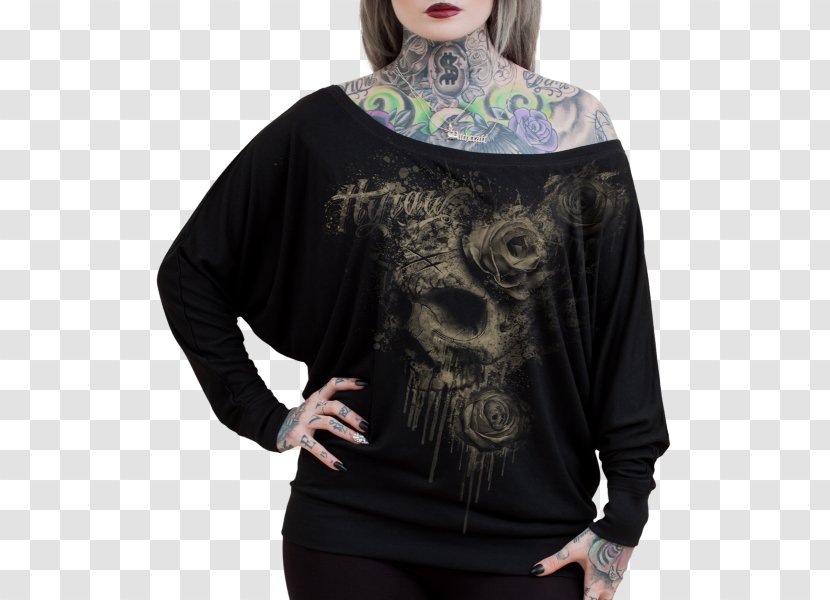 Long-sleeved T-shirt Hoodie - Neck Transparent PNG