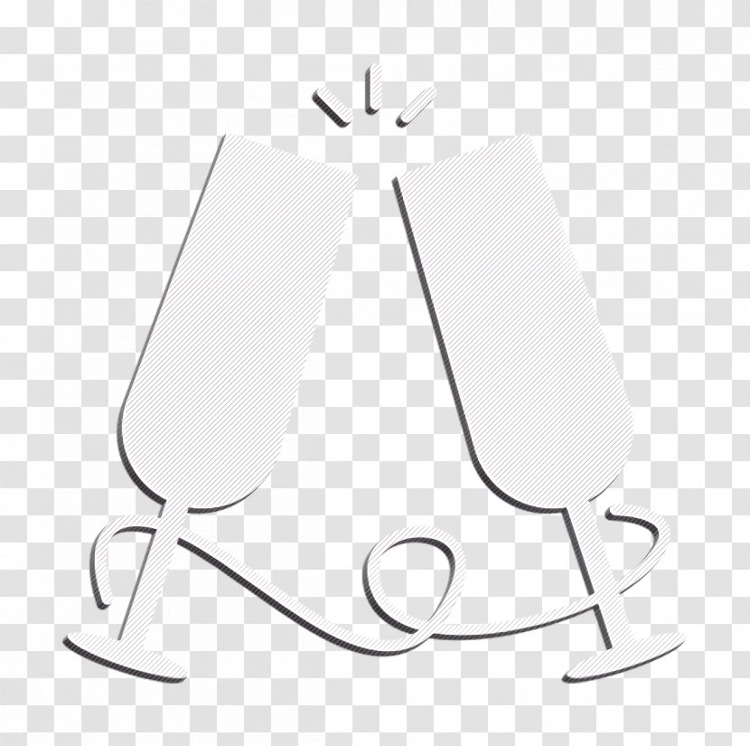 Champagne Icon Newyears Party - Logo - Blackandwhite Transparent PNG