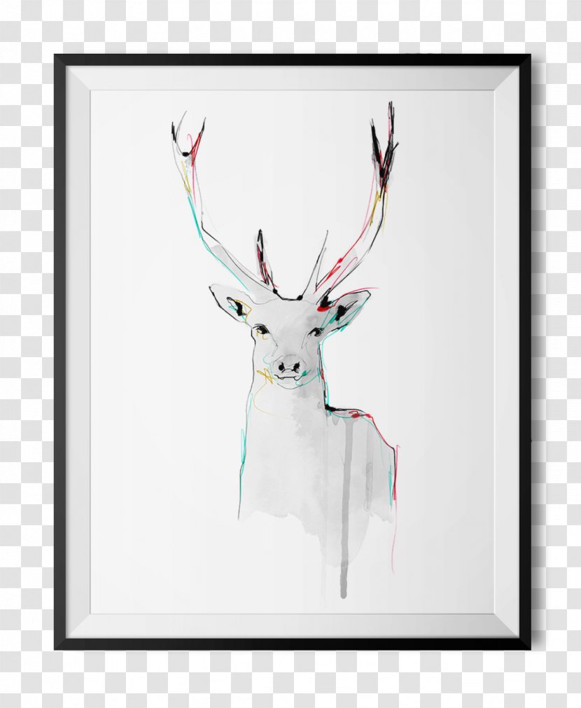 Reindeer Watercolor Painting Drawing Art Dead Stag - Deer Transparent PNG