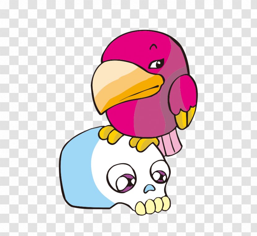 Bird Crows Beak Cartoon - Comics - Pink Crow Transparent PNG