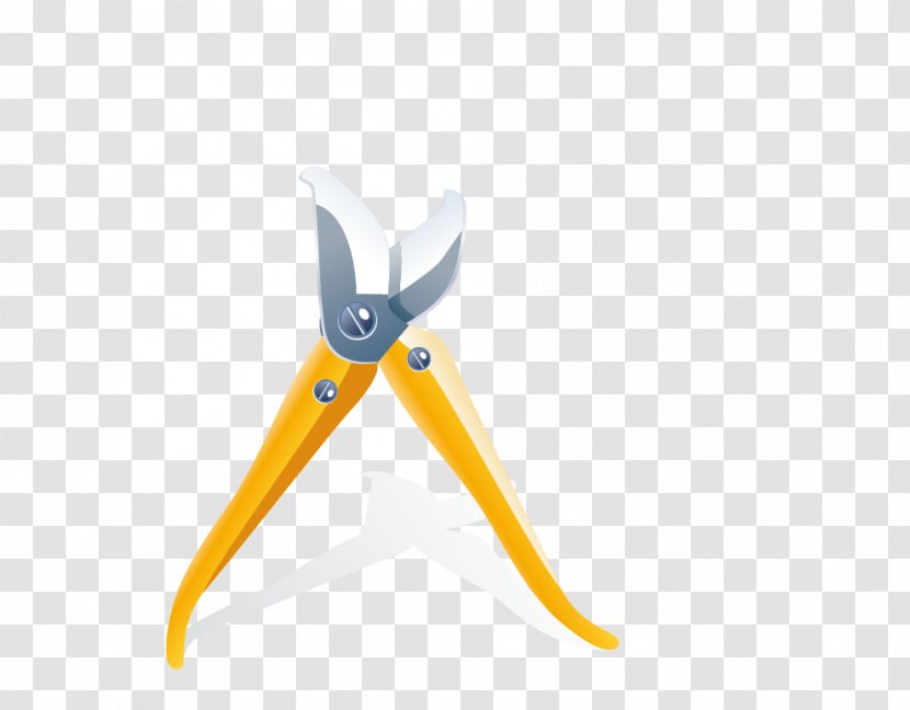 Pliers Garden Tool - Yellow Scissors Transparent PNG