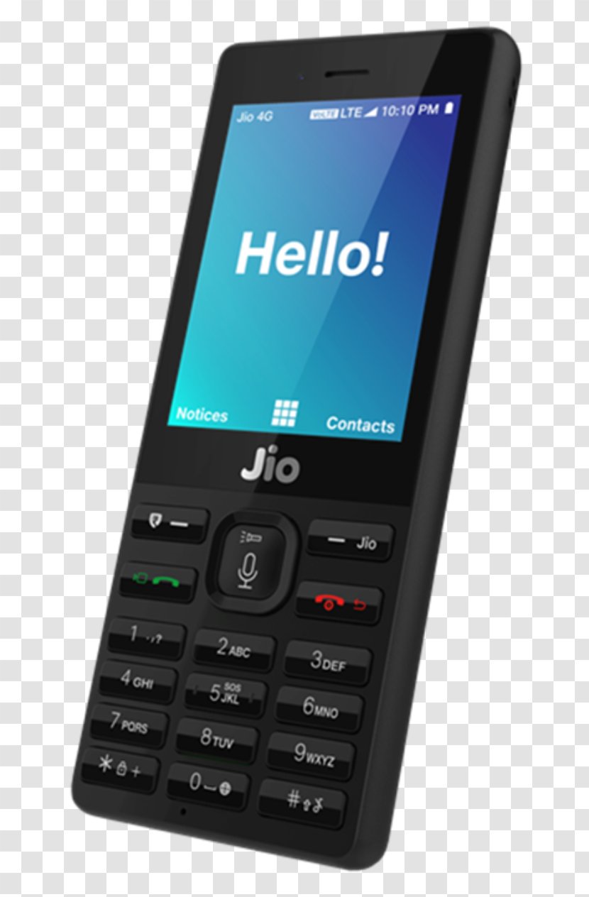 Jio India Mobile Phones Feature Phone 4G - Telephony Transparent PNG