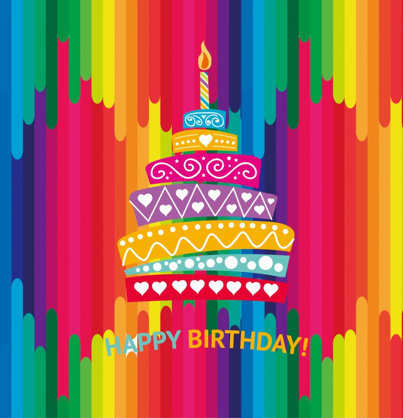 Birthday Cake Greeting Card Happy To You Illustration - Art - Vector Transparent PNG