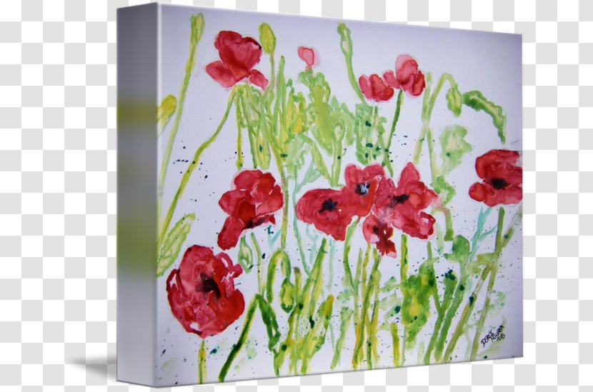 Watercolor Painting Poppy Paper Art - Poster Transparent PNG