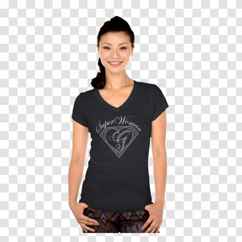 T-shirt Hoodie Neckline Top - Black Transparent PNG
