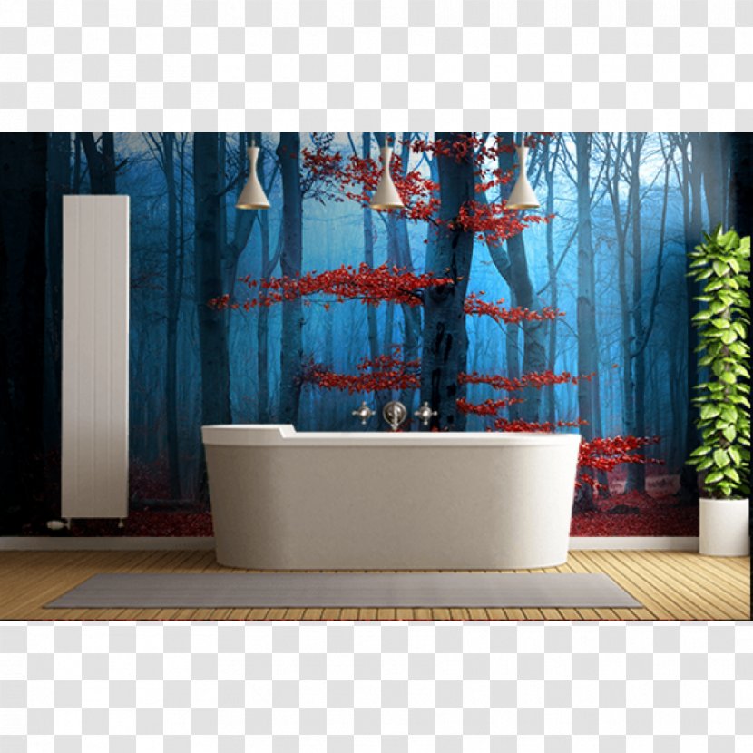 Forest Bathroom Interior Design Services Painting Wall - Tree Transparent PNG