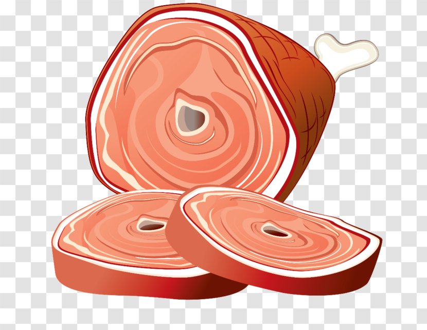 Ham Bacon Meat Lamb And Mutton - Peach Transparent PNG