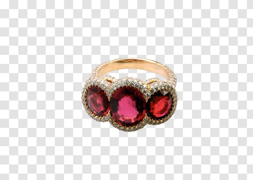 Ring Ruby Gemstone - Silver Transparent PNG