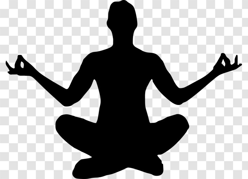 Yoga Yogi Exercise Physical Fitness Lotus Position - Black And White Transparent PNG