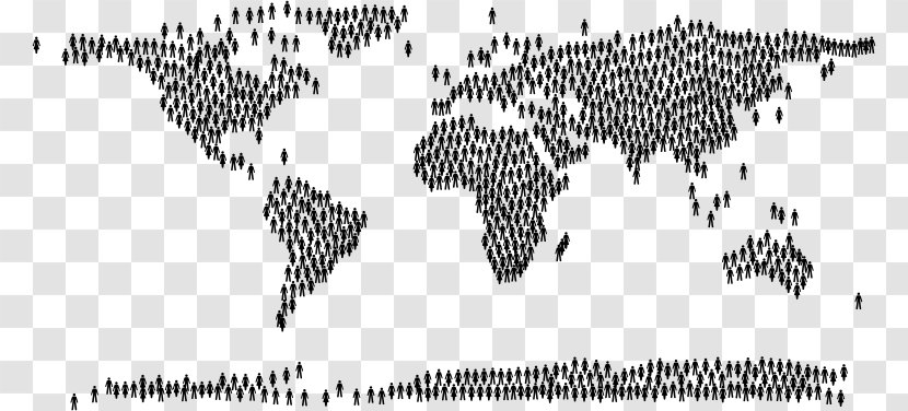 World Map Country Information Equirectangular Projection - Black Transparent PNG