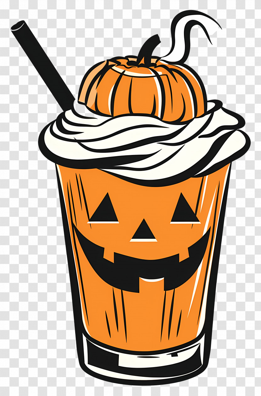 Halloween Milkshake - Halloween Pumpkin Latte Illustration Transparent PNG