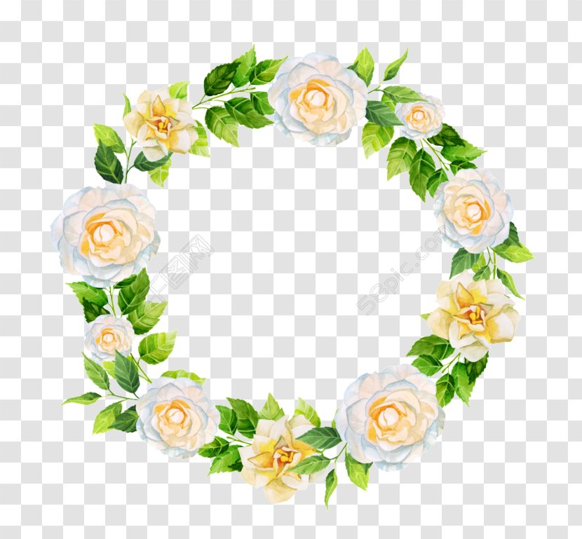 Flower Wreath Image Design - Green - Magnificent Transparent PNG