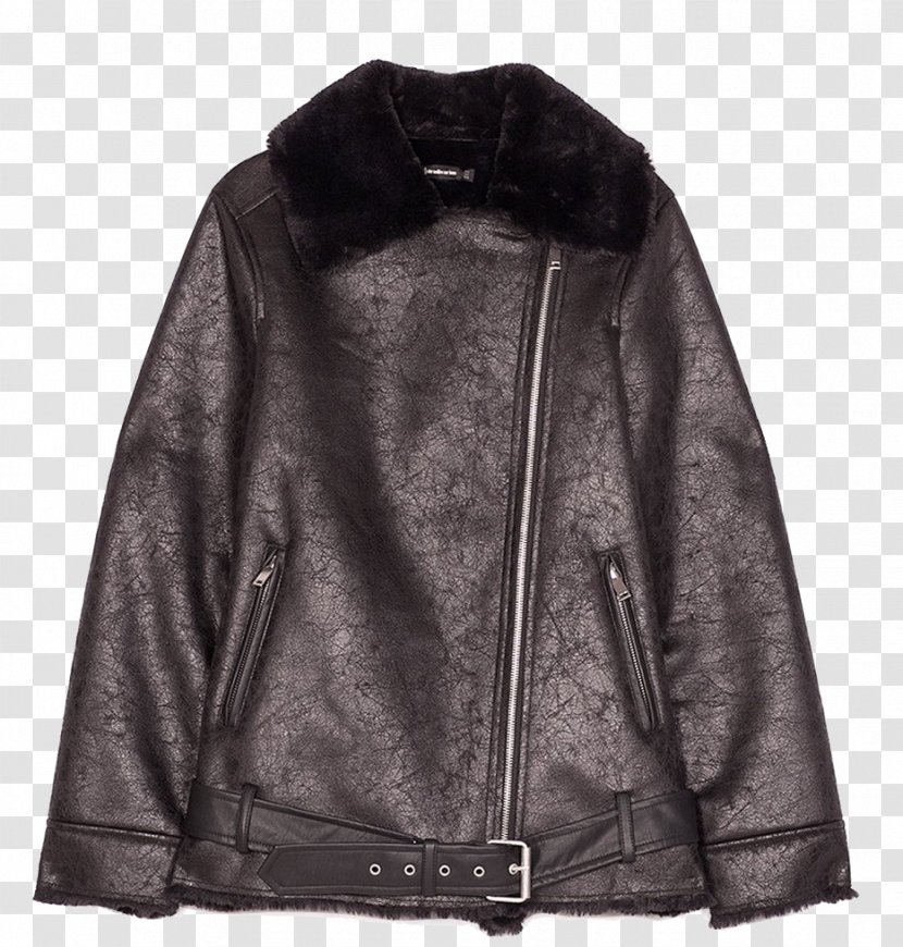 Leather Jacket Coat Stradivarius Fashion - Clothing Transparent PNG