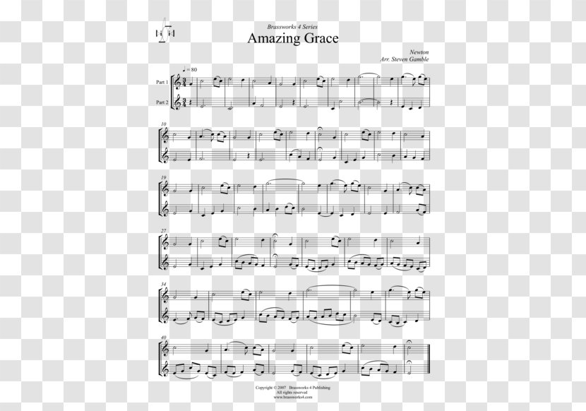 Amazing Grace Musical Note Trumpet Song Part - Flower Transparent PNG
