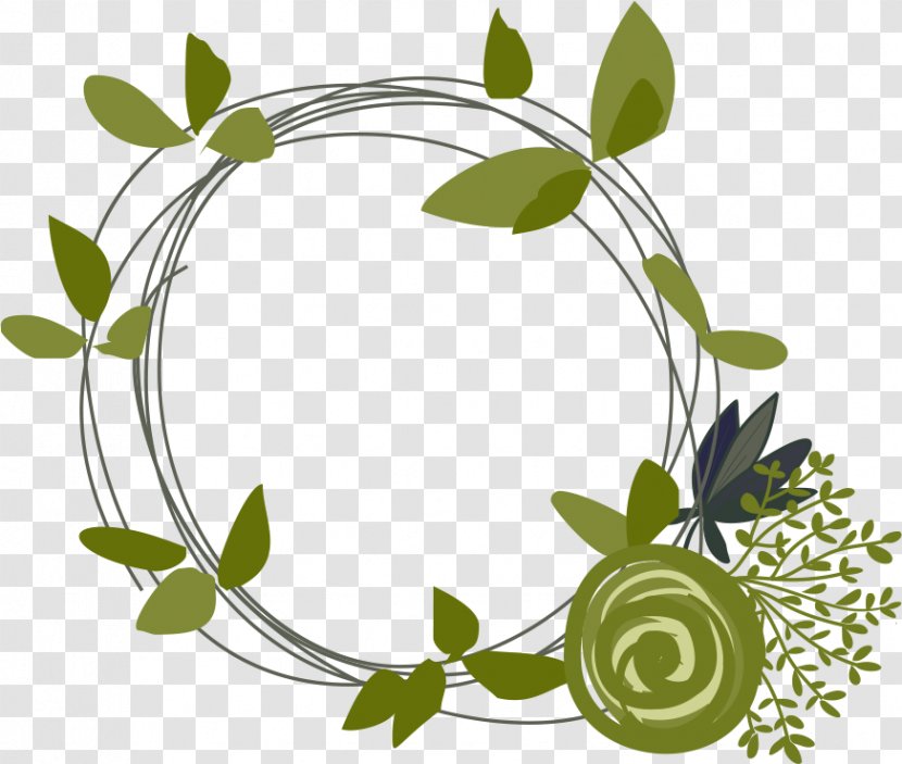 Drawing Clip Art - Plant Stem - Green Leaves Ring Transparent PNG