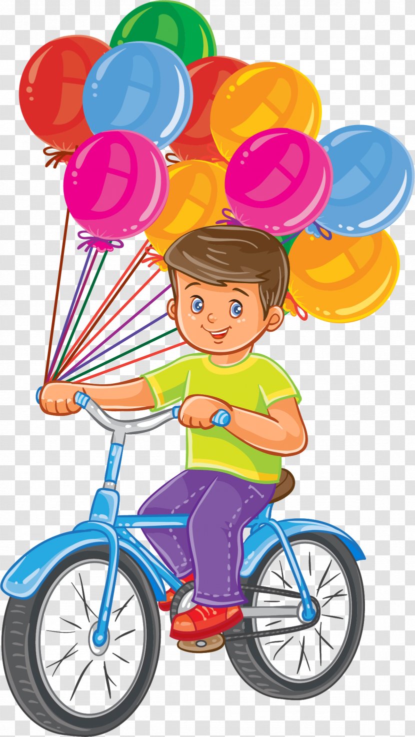 Bicycle Cycling Illustration - Play - Boy Transparent PNG