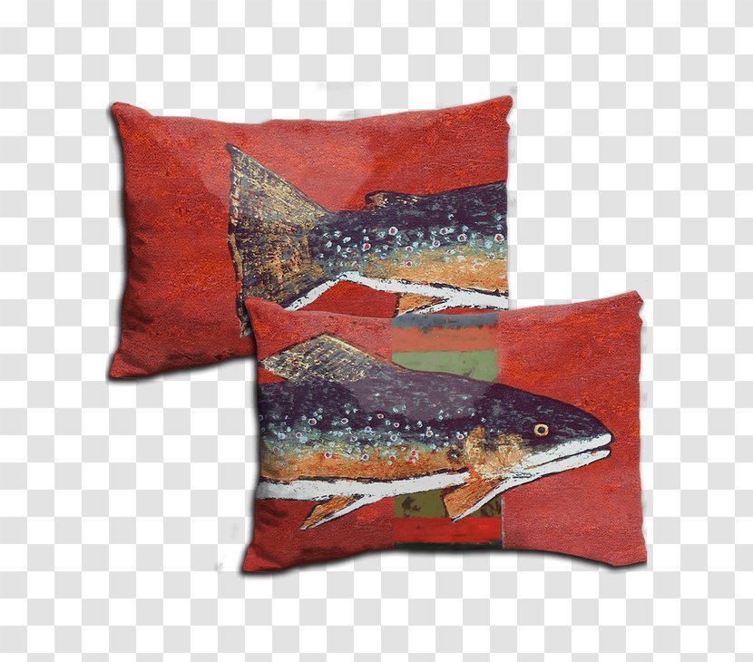 Throw Pillows Cushion Brook Trout Rainbow - Fishing - Pillow Transparent PNG