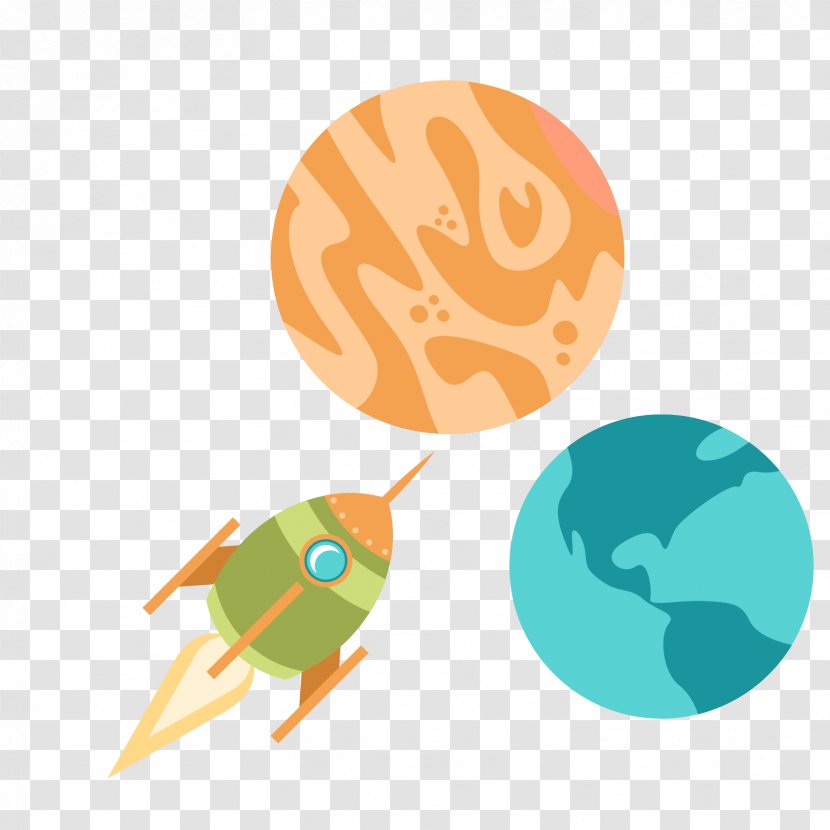 Outer Space Euclidean Vector Astronaut - Orange - Cartoon Element Transparent PNG