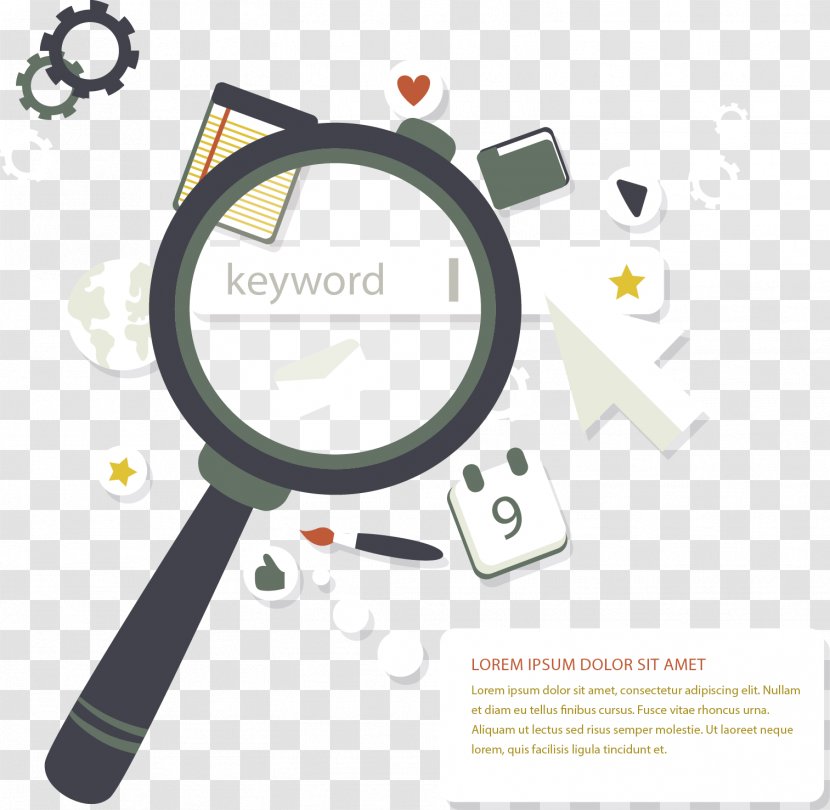 Digital Marketing Search Engine Optimization Web Keyword Research - Payperclick - Vector Painted Transparent PNG