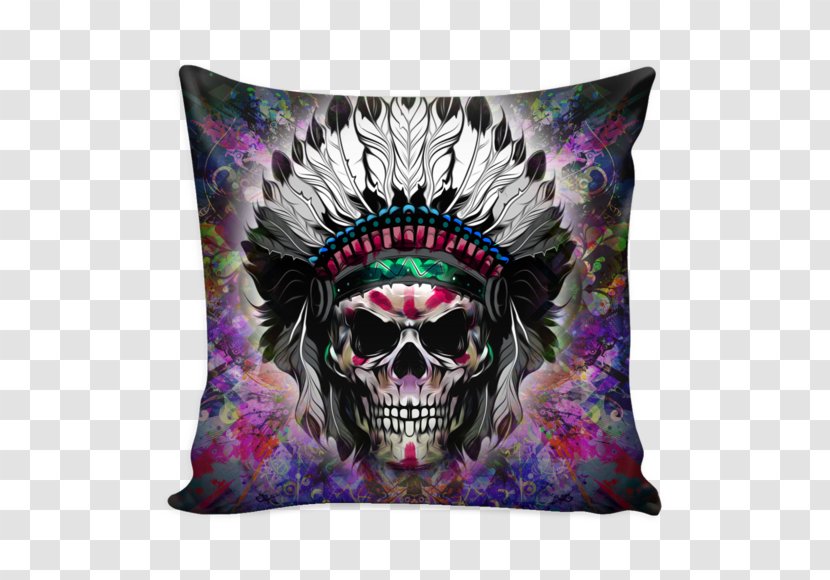 Throw Pillows Drawing Cushion - Skull - Pillow Transparent PNG