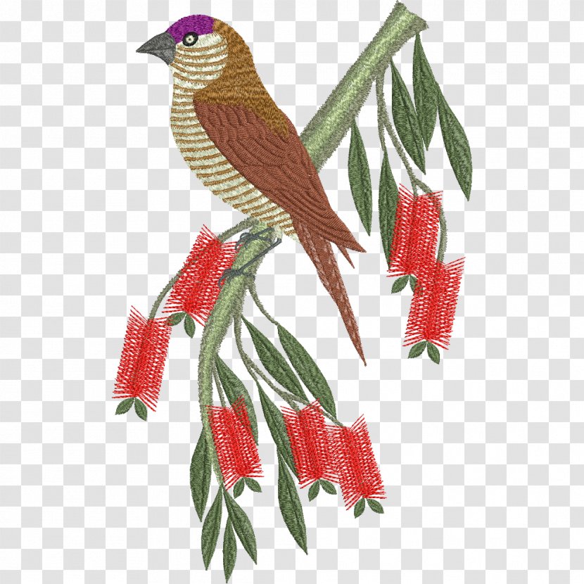 Bird Machine Embroidery Parrot - Redrumped - Painted Plum Blossom Transparent PNG