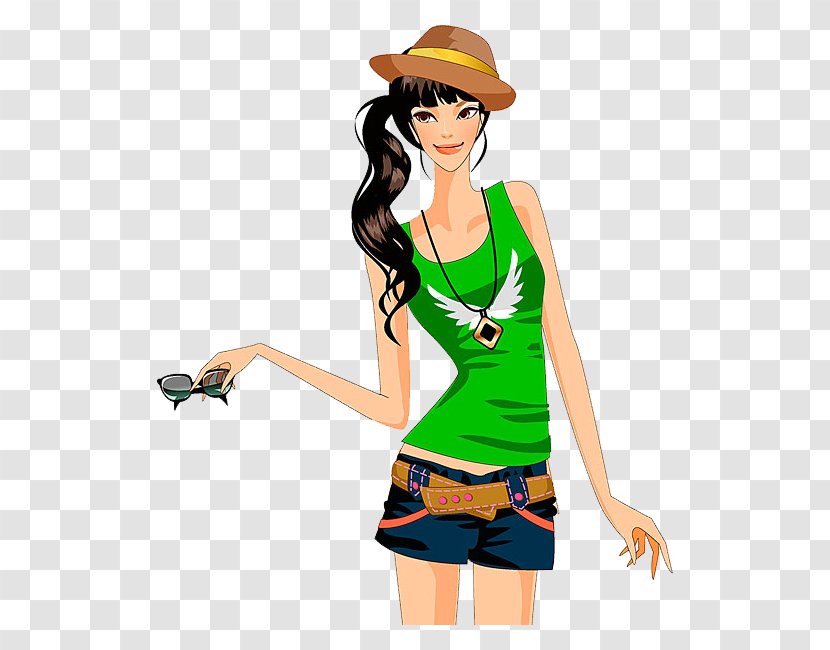 Woman With A Hat - Flower - Wearing Transparent PNG