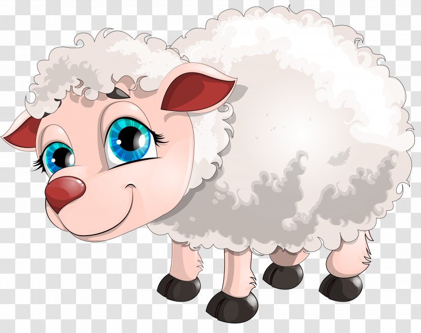 Sheep Cattle Clip Art - Pig Like Mammal - Cartoon Transparent PNG