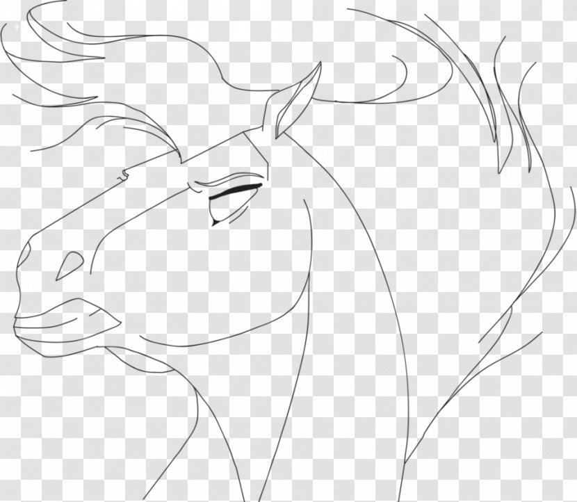 Horse Line Art Eye Sketch - Flower - Spirit Stallion Transparent PNG