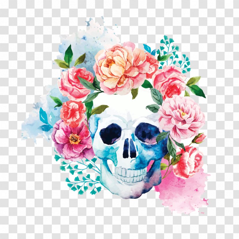 T-shirt Skull Calavera Flower Human Skeleton - Flora Transparent PNG