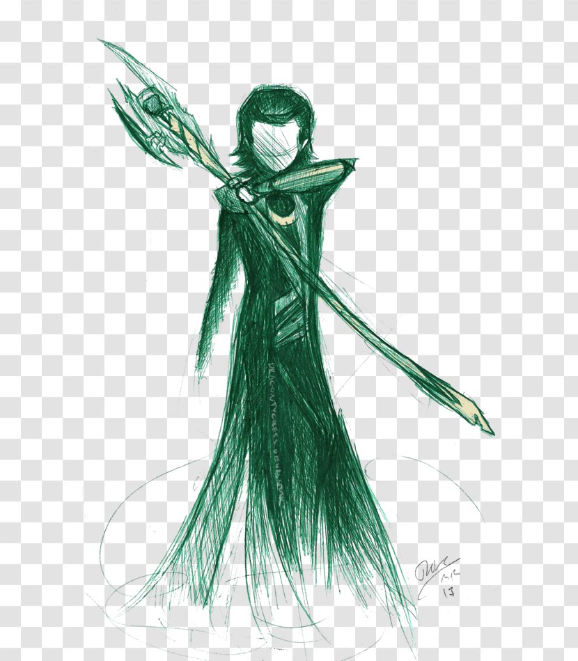 Loki Drawing Thor YouTube - Fashion Design - Emerald Green Transparent PNG
