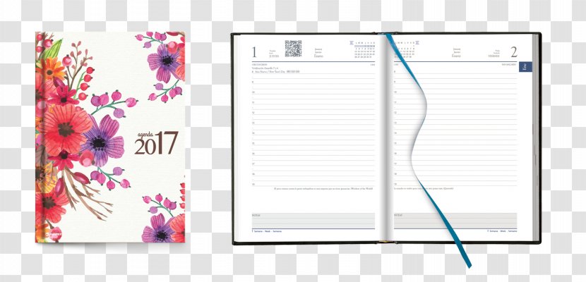 Paper Clip Diary Notebook Ring Binder - Flores Mexicanas Transparent PNG