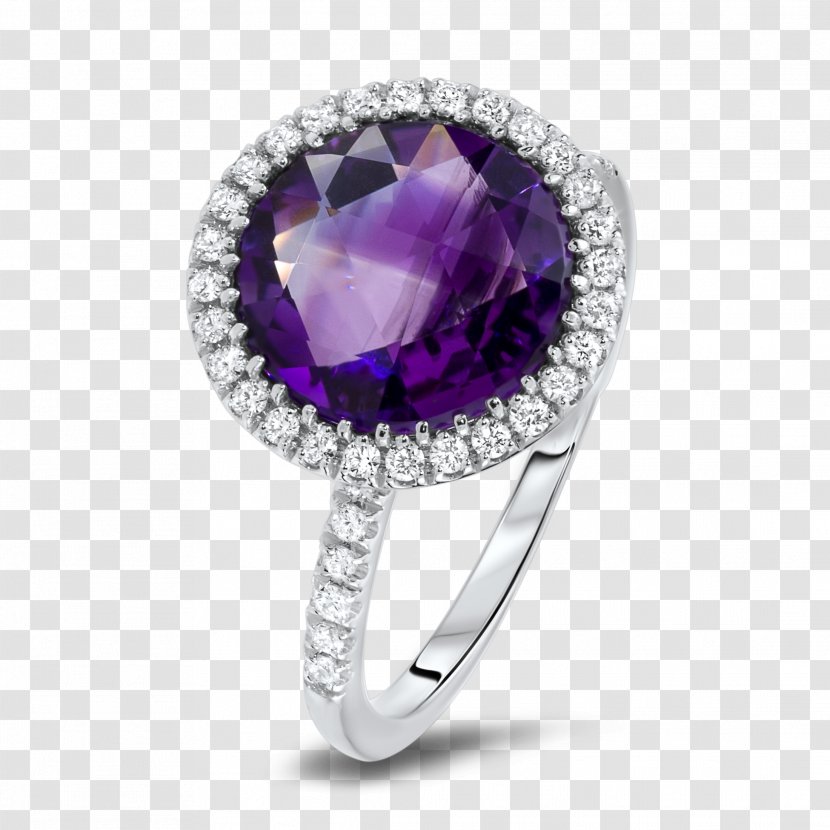Amethyst Diamond Color Earring Transparent PNG