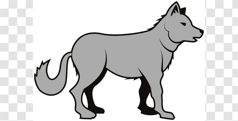Gray Wolf Clip Art - Black And White - Cliparts Transparent PNG