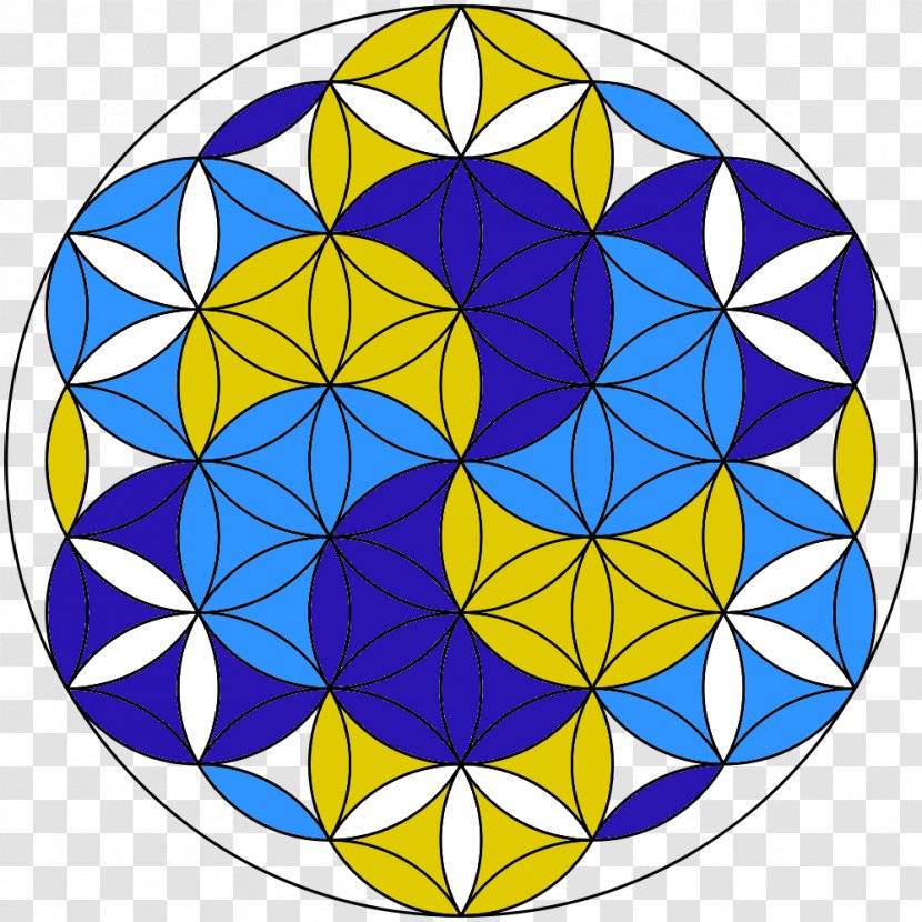 Sacred Geometry Overlapping Circles Grid Drawing - Circle Transparent PNG