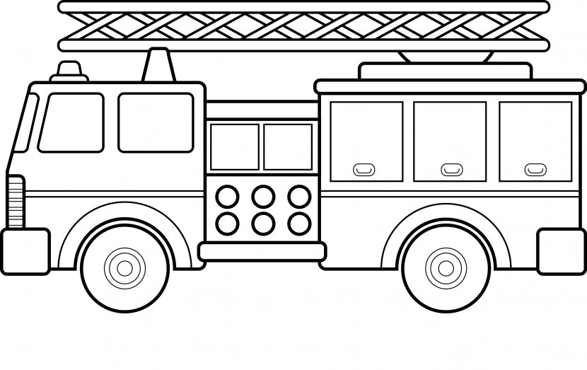 Fire Engine Coloring Book Firefighter Truck Station - Area - Pictures For Kids Transparent PNG