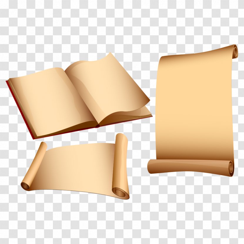 Paper Scroll Parchment - Label - Cartoon Books Transparent PNG