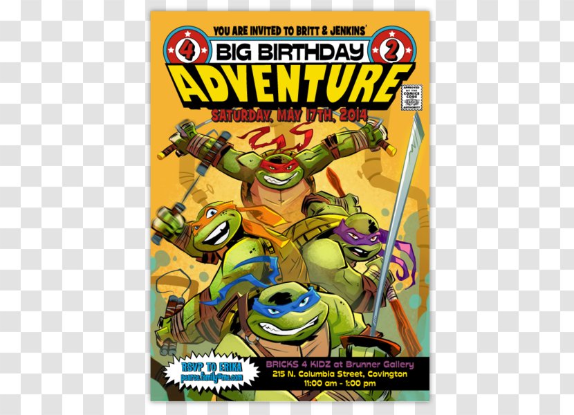 Teenage Mutant Ninja Turtles Wedding Invitation Birthday Superhero - Party - Turtle Transparent PNG