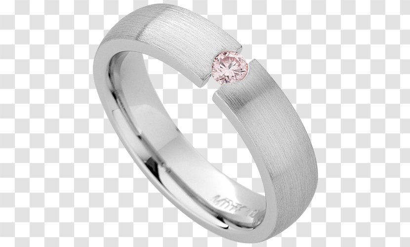Wedding Ring Pink Diamond Tension - Argyle Jubilee - Curve Transparent PNG