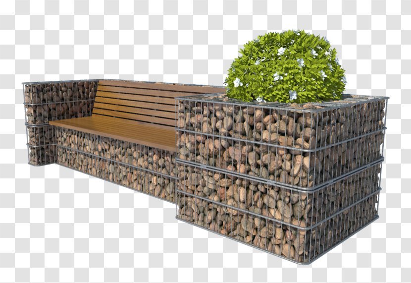 Gabion Bench Stool Wall Garden - Beetrot Transparent PNG