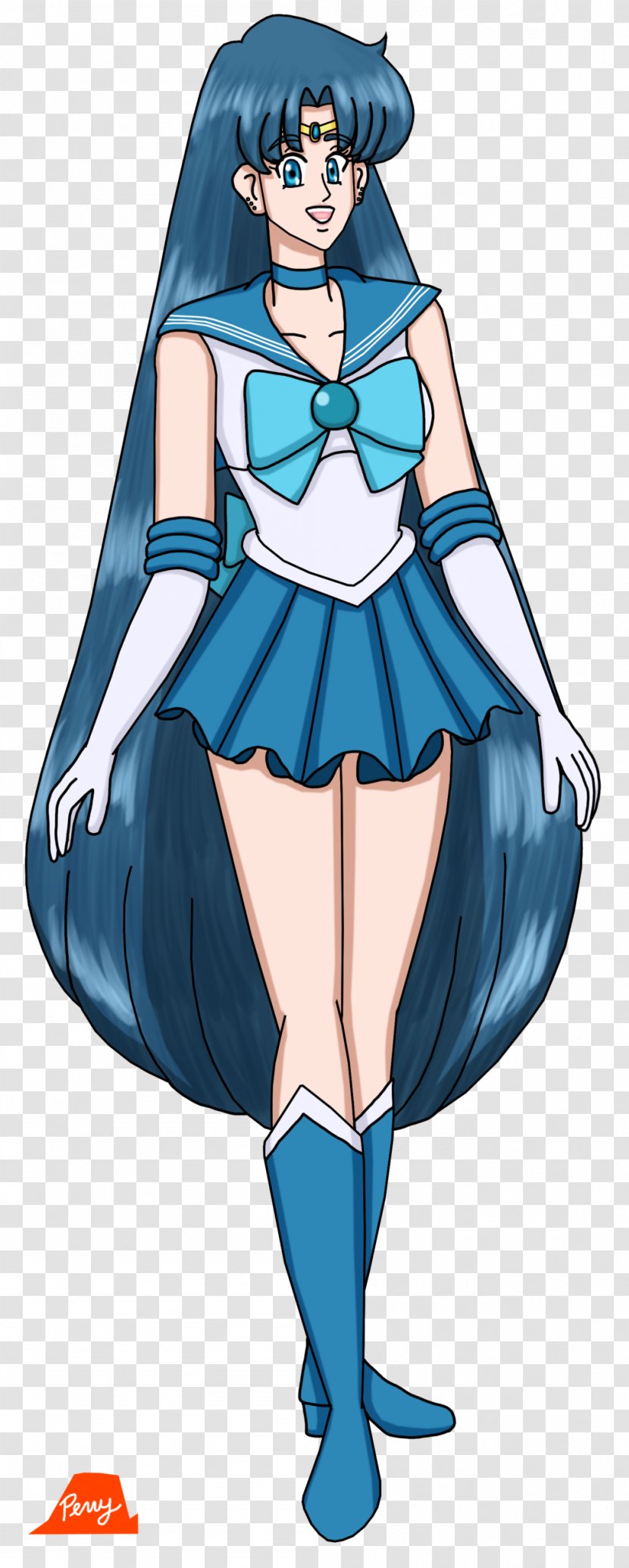 Sailor Mercury Moon Crystal Neptune Black Hair - Flower Transparent PNG