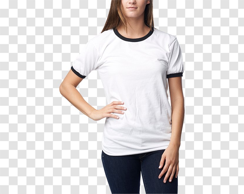 Ringer T-shirt Raglan Sleeve Transparent PNG