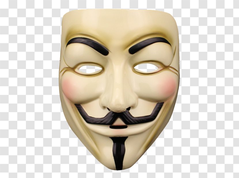 Guy Fawkes Mask Anonymous Halloween Costume V For Vendetta Transparent PNG