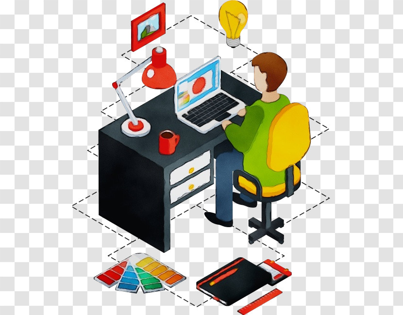 Desk Telecommuting Computer Chair Business Transparent PNG