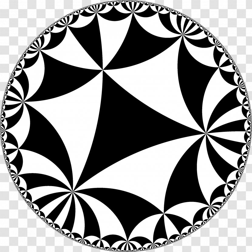 Hyperbolic Geometry Space Tessellation Poincaré Disk Model Triangle - Flowering Plant Transparent PNG