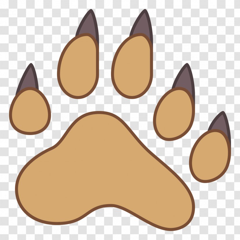 Bear Footprint Cat Paw Clip Art - Nose Transparent PNG