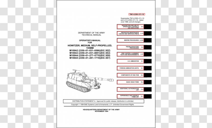 United States Army Armor School M113 Armored Personnel Carrier Field Manuals Steel Beasts - Armour Transparent PNG