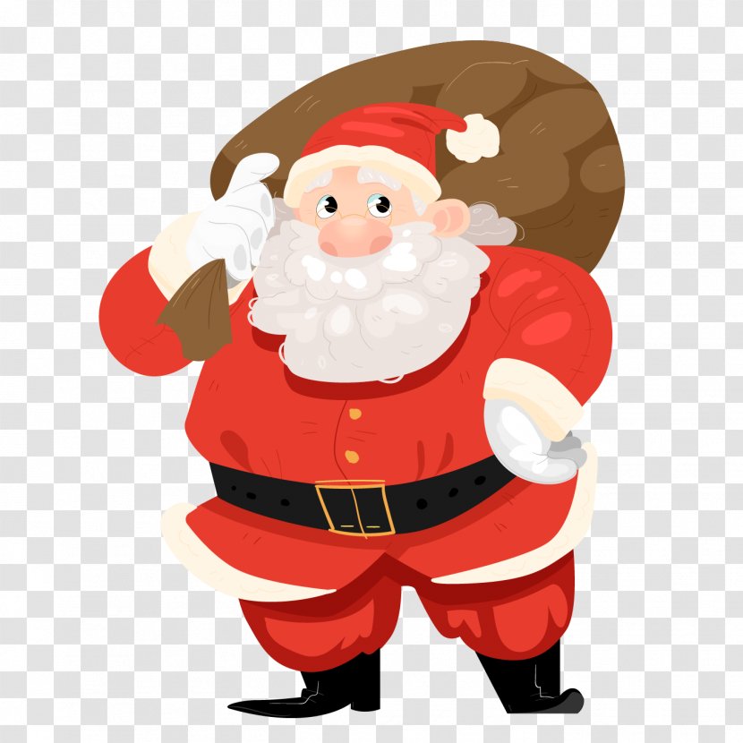 Santa Claus Christmas Day Vector Graphics Design - Fictional Character - Bag Transparent PNG
