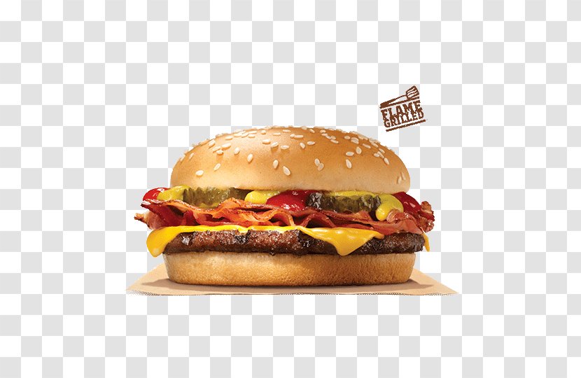 Whopper Cheeseburger Hamburger Bacon Fast Food Transparent PNG