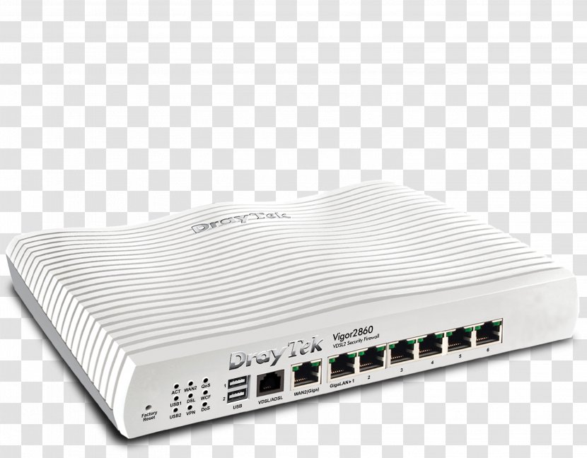 Router VDSL DrayTek Asymmetric Digital Subscriber Line DSL Modem - Wireless - Vigor Transparent PNG